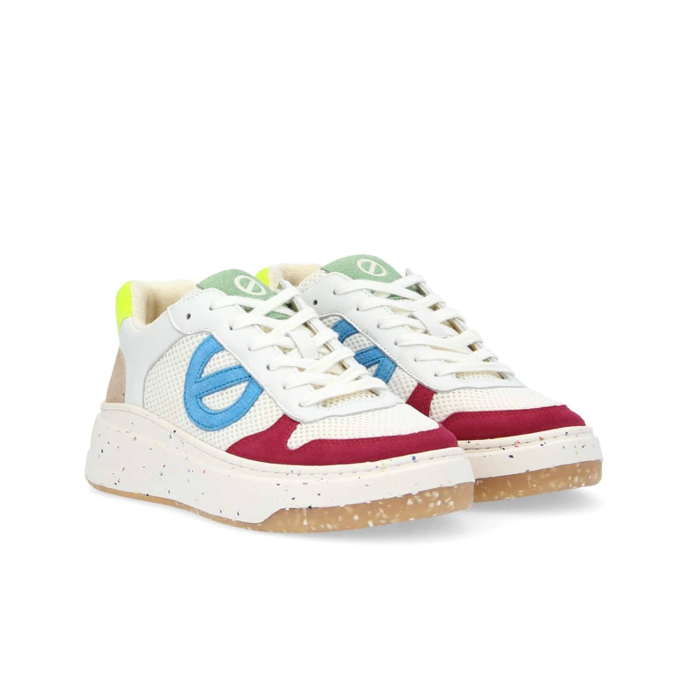 BRIDGET SNEAKER W - SUEDE/RIVA - FUXIA/TURQUOISE/WHT